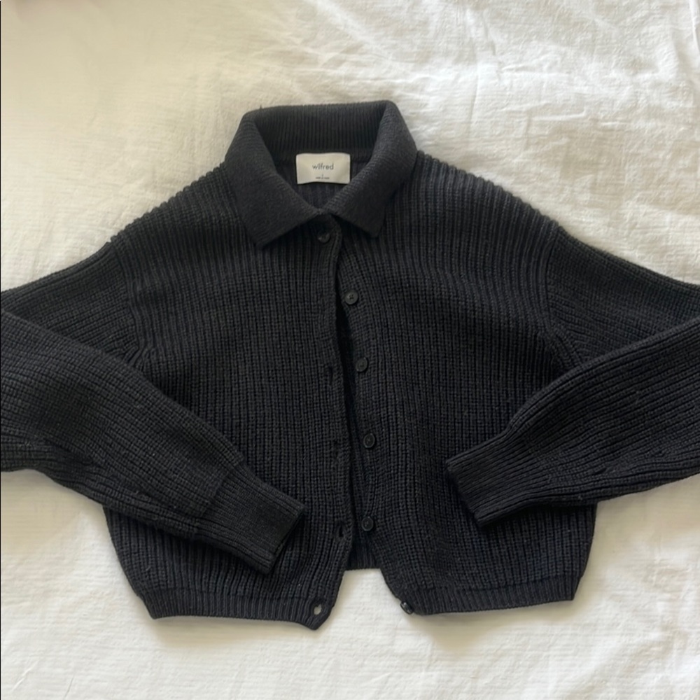 Aritzia Wilfred Cropped Wool Cardigan